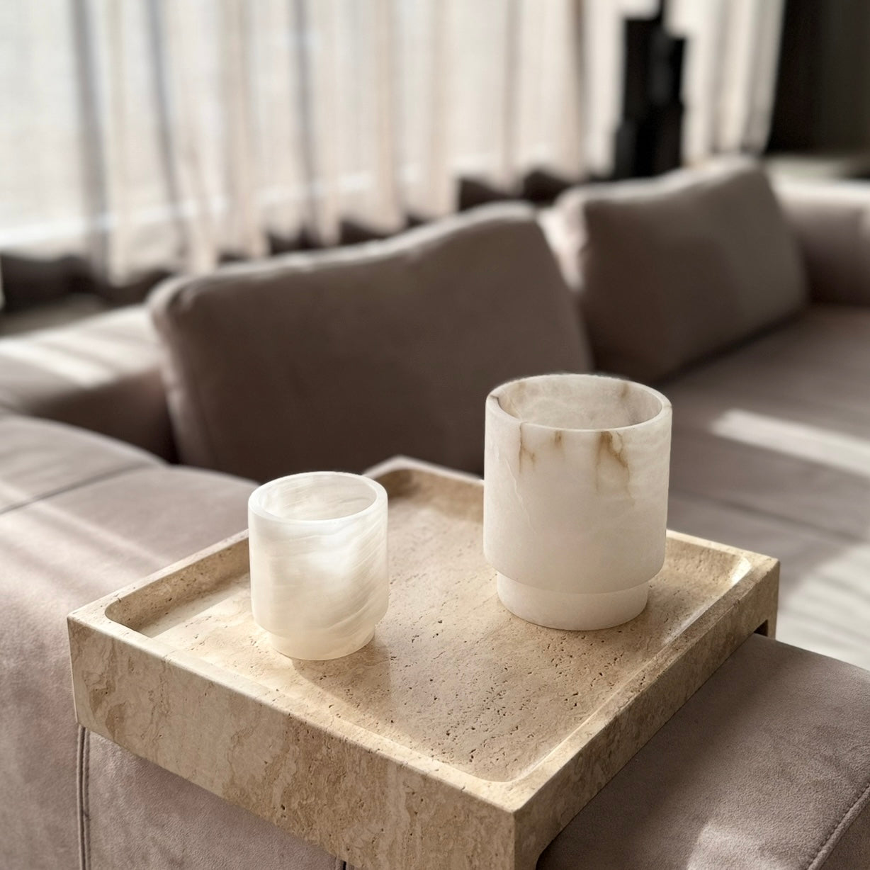 SHAYNE – Handgjord Onyx Ljushållare för Värmeljus