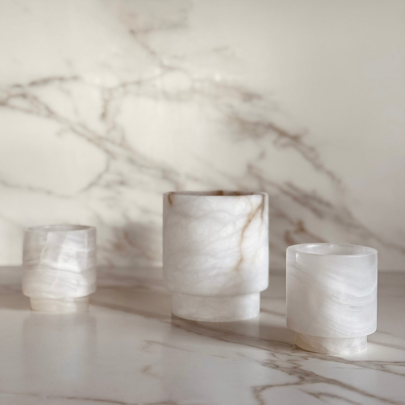 SHAYNE : Handcrafted Onyx Tea Light Candle Holder