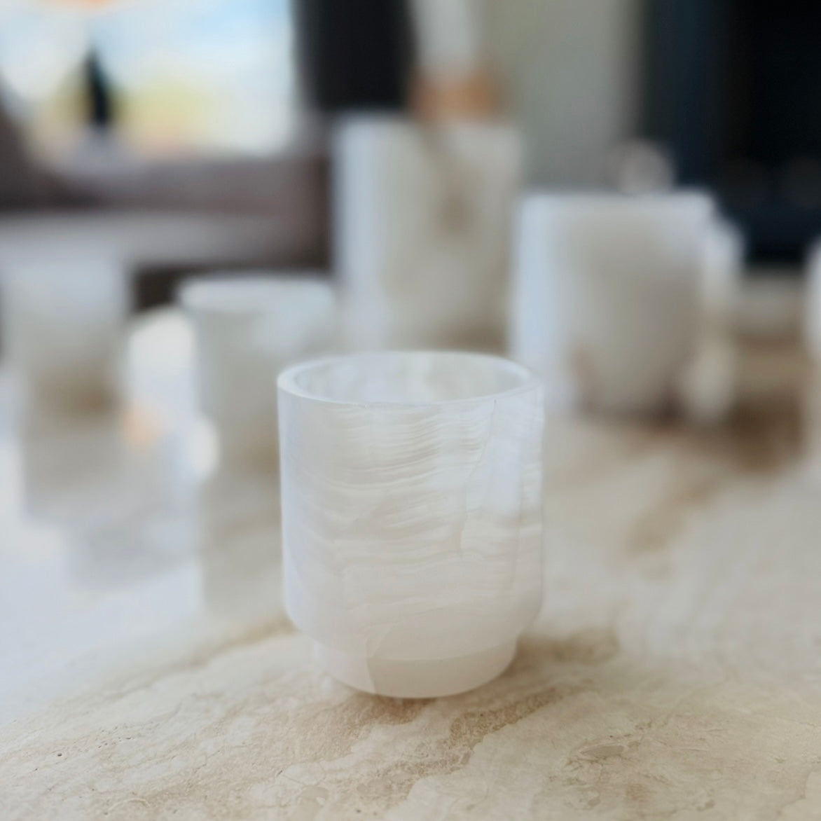 SHAYNE – Handgjord Onyx Ljushållare för Värmeljus