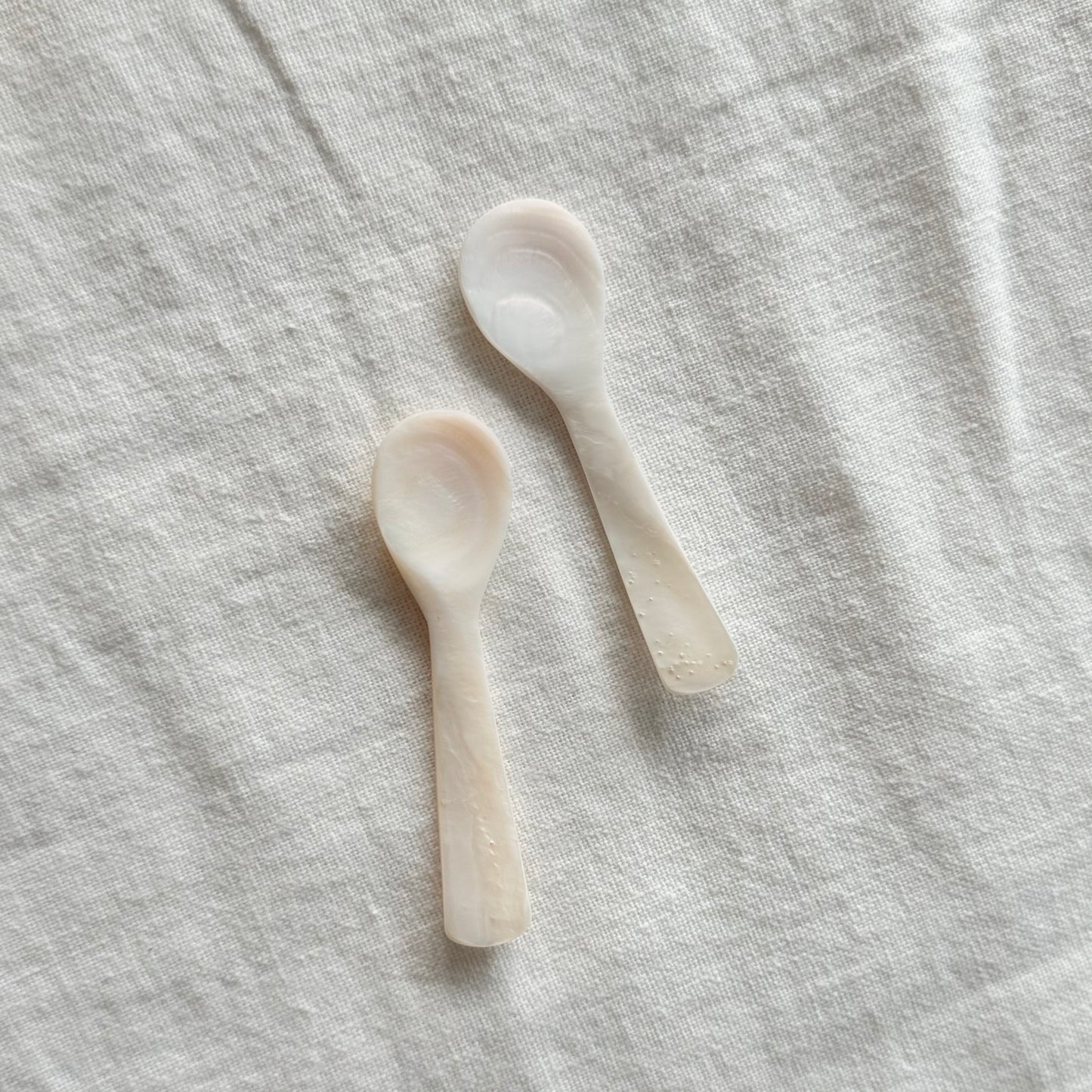 SPARROW : Handcrafted Mother of Pearl Caviar & Dessert Spoon, Set of Two