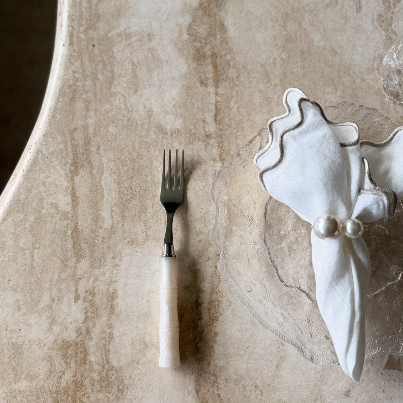 SID – Bestickset i Rostfritt Stål med Pärlemordetaljer, 5 Delar