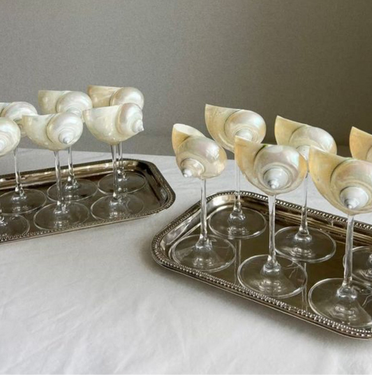 SHANNON : HANDMADE CONCH SHELL CRYSTAL WINE GLASS